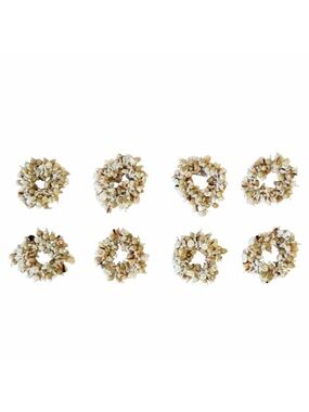 Crate&Barrel Set of 8 Coastal Natural Seashell Napkin Ring Holders
